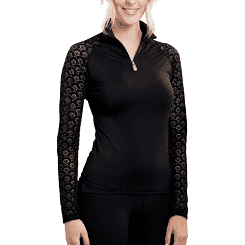 Kastel Black Lace Raglan Long Sleeve Sun Shirt