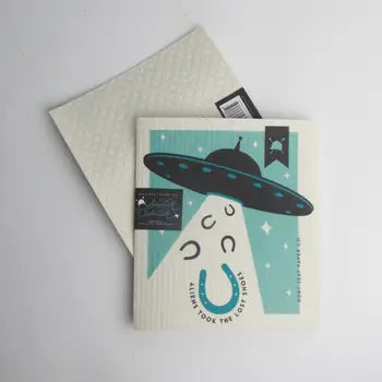 Hunt Seat Paper Company - Swedish Dish Cloth - Aliens Took the Lost Shoe