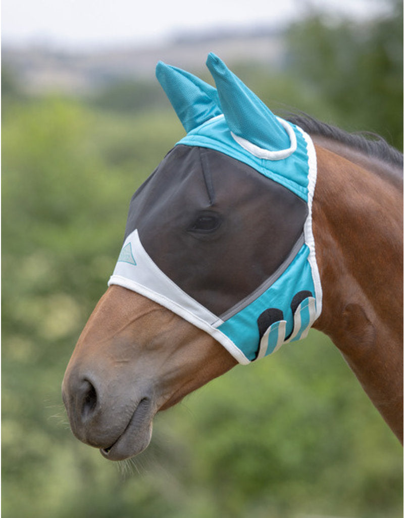 Shires Fine Mesh Fly Mask W/Ears - Teal