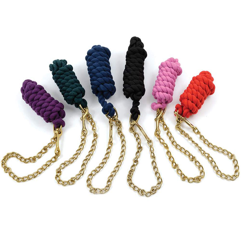 Shires Cotton Lead Rope With Chain - Black
