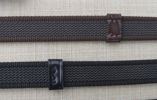 Red Barn Monkey Grip Reins - Brown 5/8in - Full Size